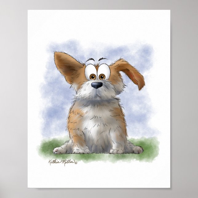 Affiche Dessin animé de Corgi mignon (Devant)
