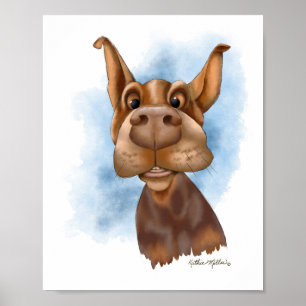 Affiche Dessin animé de Doberman Boop le nez