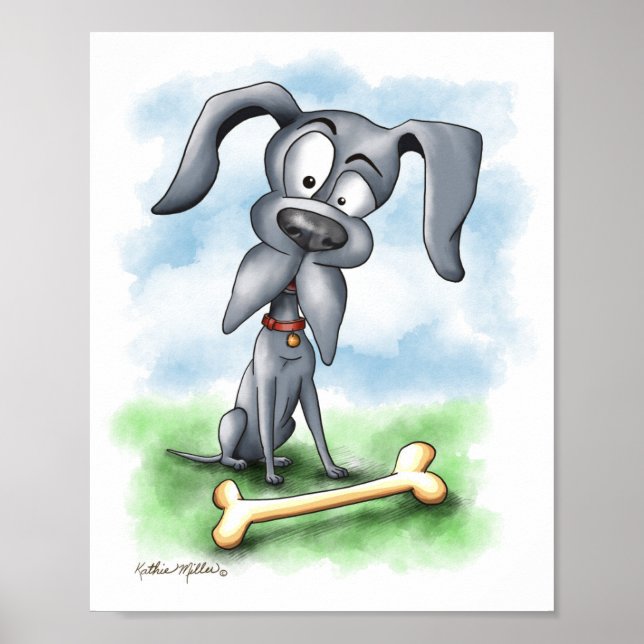 Affiche Dessin animé de Grand Danois excentrique (Devant)