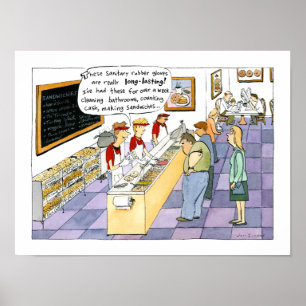 Affiche Dessin animé de la boutique de bagels