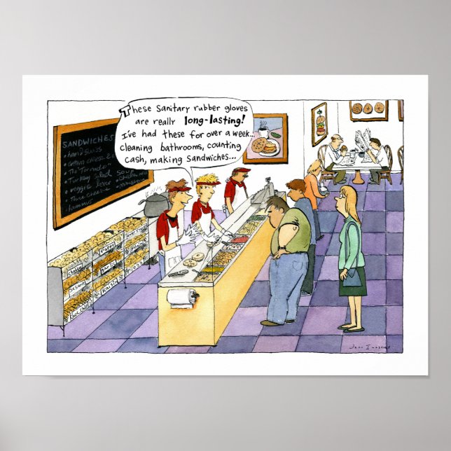Affiche Dessin animé de la boutique de bagels (Devant)
