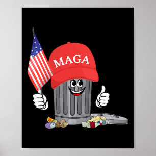 Affiche Dessin animé de la mégagare drôle de Trump Ameri