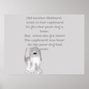 Affiche Dessin animé de la vieille mère Hubbard amusant en