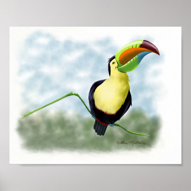Affiche Dessin animé de Toucan heureux (Devant)