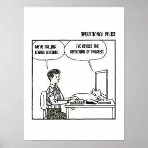 Affiche Dessin animé d'entreprise humour de bureau Chat dr