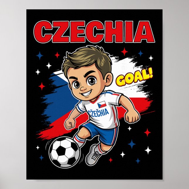 Affiche Dessin Animé Enfant Tchèque Drapeau République Tch (Devant)