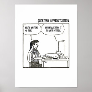Affiche Dessin animé humoristique sur le travail de bureau