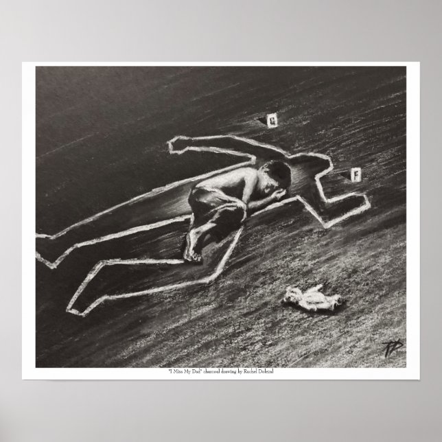 Affiche Dessin au charbon de mon papa de I Miss My par Rac (Devant)
