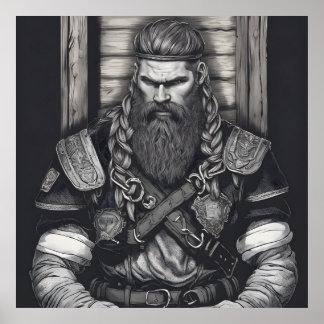 Affiche Dessin au crayon d'un roi viking