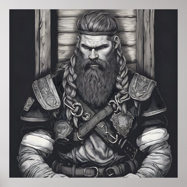 Affiche Dessin au crayon d'un roi viking (Devant)