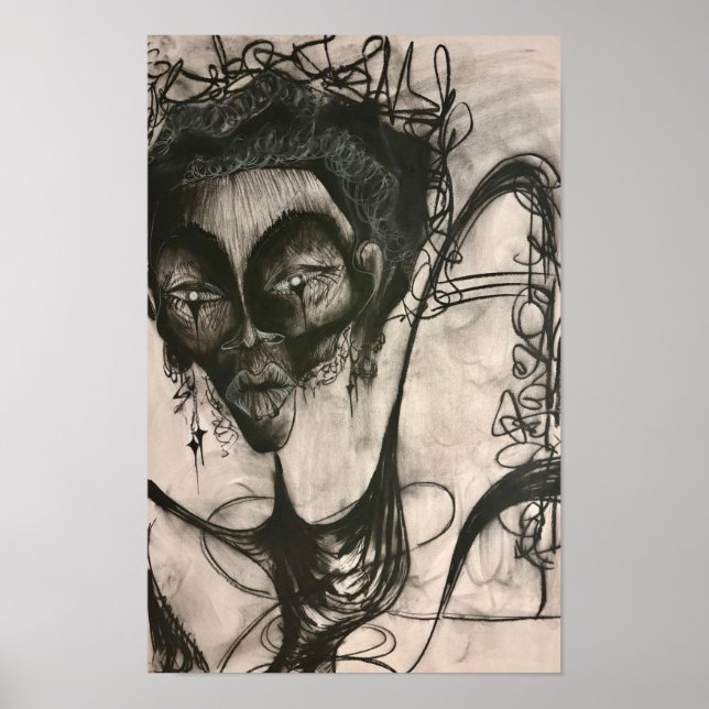 Affiche dessin au fusain (Devant)