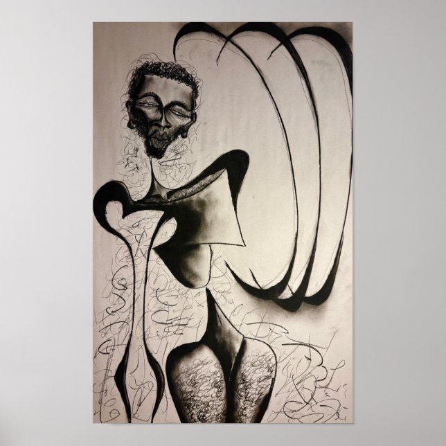 Affiche dessin au fusain (Devant)