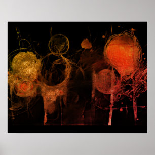 Affiche Dessin au style crayon de mur de bulles sombres et
