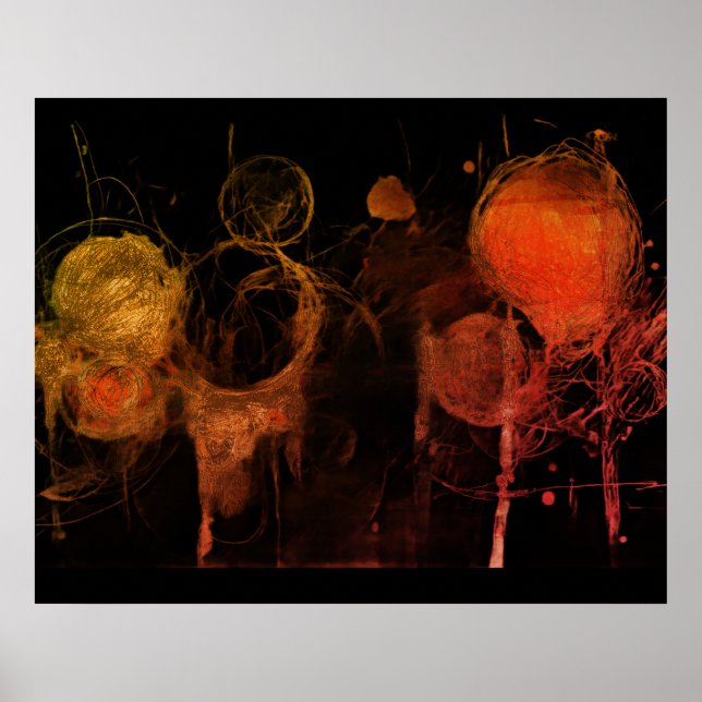 Affiche Dessin au style crayon de mur de bulles sombres et (Devant)