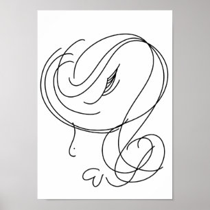 Affiche Dessin au trait de femme beauté minimale
