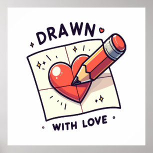 Affiche Dessin avec amour