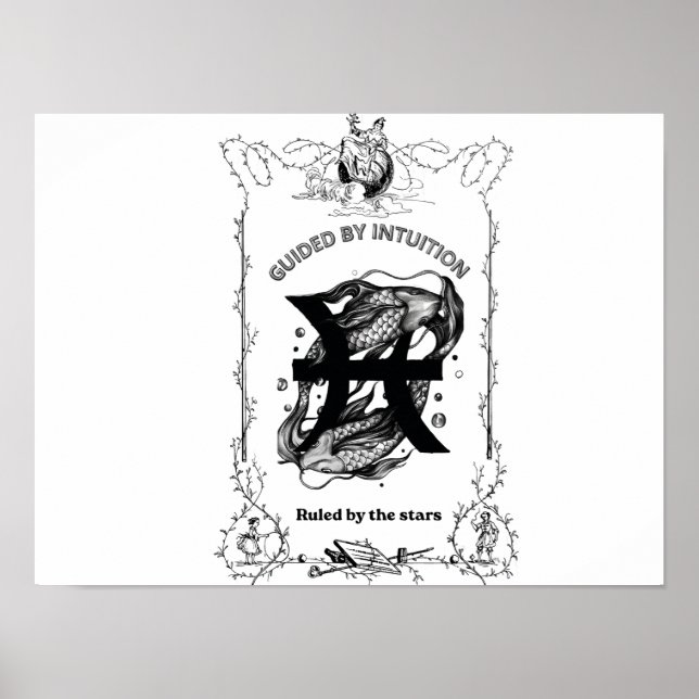 Affiche Dessin céleste Intuition Poissons (Devant)