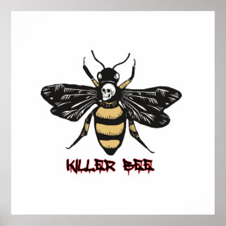 Affiche Dessin d'abeille vintage