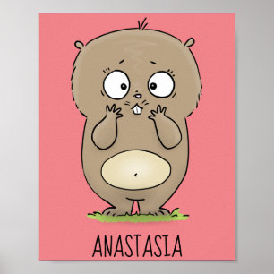 Affiche Dessin d'adorable hamster