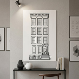 Affiche Dessin d'appartement classique avec perron à New Y