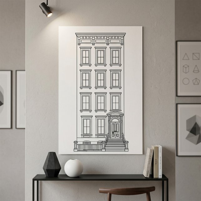 Affiche Dessin d'appartement classique avec perron à New Y (Créateur téléchargé)