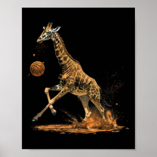 Affiche Dessin d'art animal de la Giraffe Sketll Lover