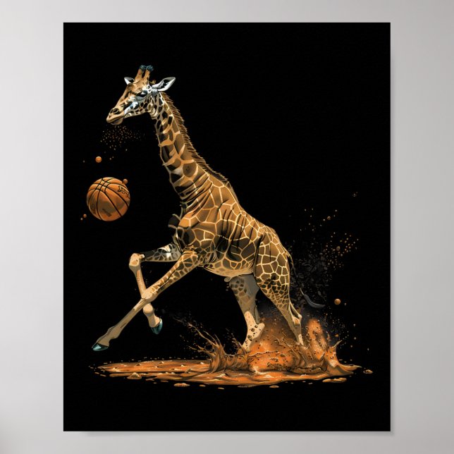 Affiche Dessin d'art animal de la Giraffe Sketll Lover (Devant)