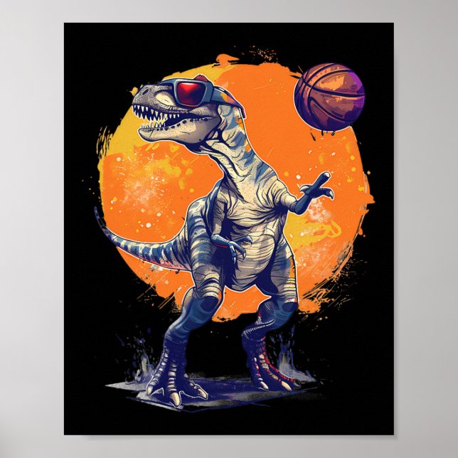 Affiche Dessin d'art de dinosaure T-rex Sketll Amateur de  (Devant)