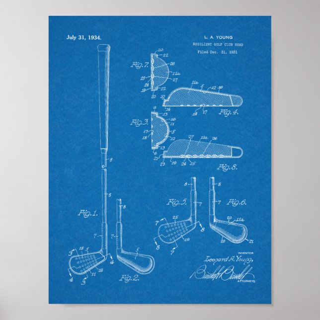 Affiche Dessin d'art du club de golf 1934 (Devant)