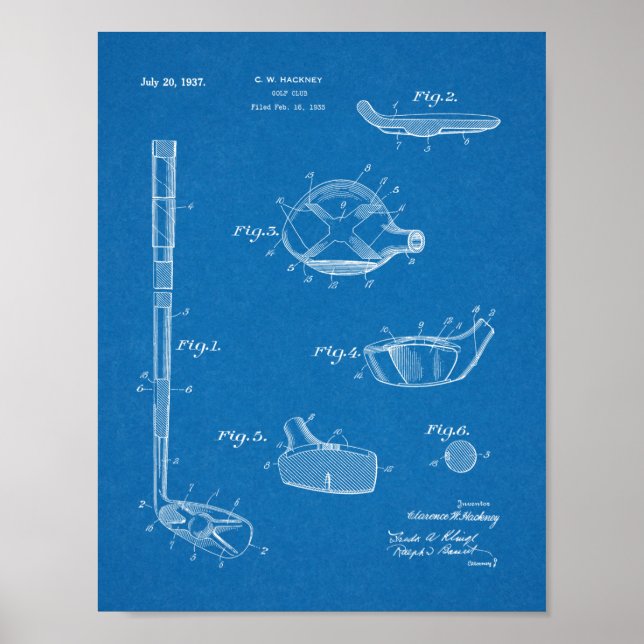 Affiche Dessin d'art du club de golf 1937 (Devant)