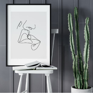 Affiche Dessin d'art minimaliste Abstrait face