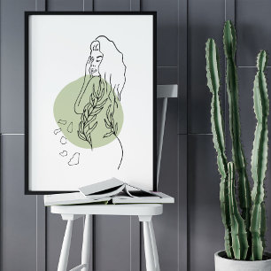 Affiche Dessin d'art minimaliste Abstrait face