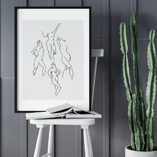 Affiche Dessin d'art minimaliste Abstrait face