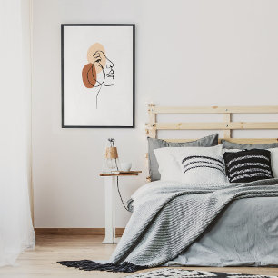 Affiche Dessin d'art minimaliste Abstrait face