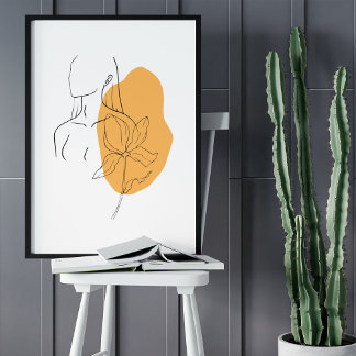 Affiche Dessin d'art minimaliste Abstrait face