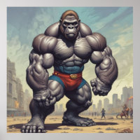 Dessin d'art pop de Gorilla Bodybuilder