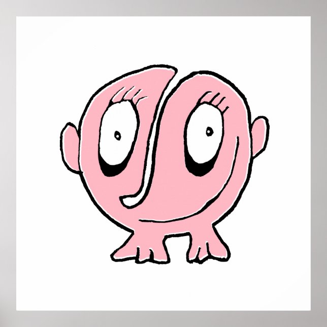 Affiche Dessin de bande dessinée de bébé monstre mignon Ce (Devant)