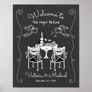 Affiche Dessin de bienvenue à la main funky Dîner de répét
