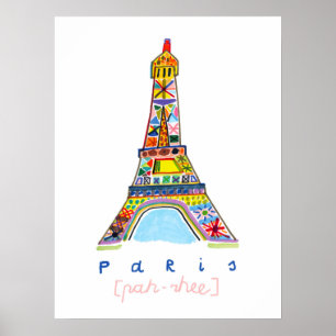 Affiche Dessin de bout de feutre de Paris