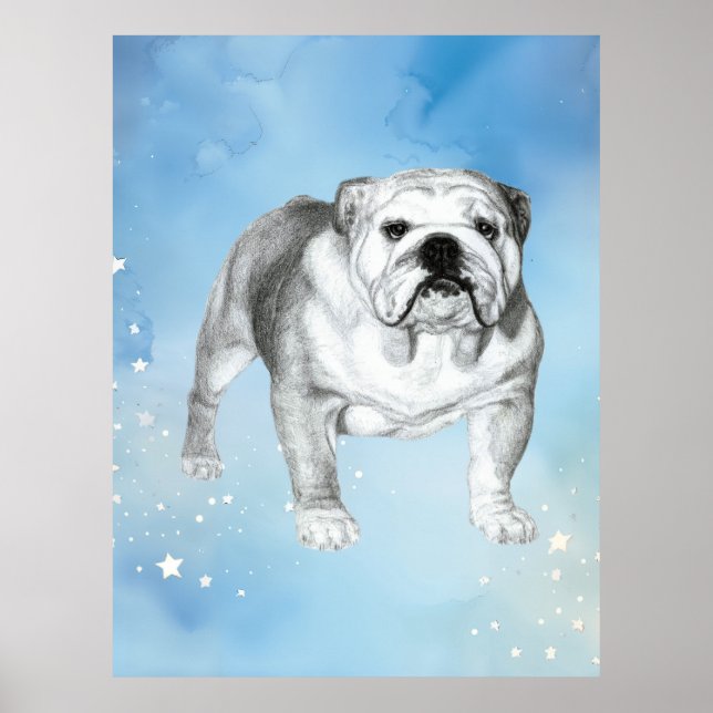 Affiche dessin de Bulldog anglais (Devant)