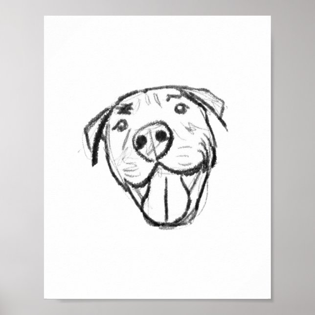 Affiche dessin de bulle simple amoureux de les chiens noir (Devant)