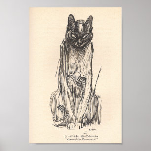 Affiche Dessin de Cat par Alexandre Steinlen