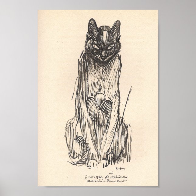 Affiche Dessin de Cat par Alexandre Steinlen (Devant)