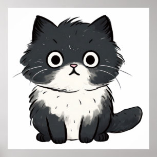 Affiche Dessin de chat mignon