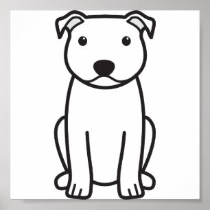 Affiche Dessin de Chien du Staffordshire Bull Terrier