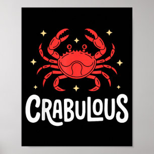 Affiche Dessin de crabe drôle pour hommes femmes enfants c