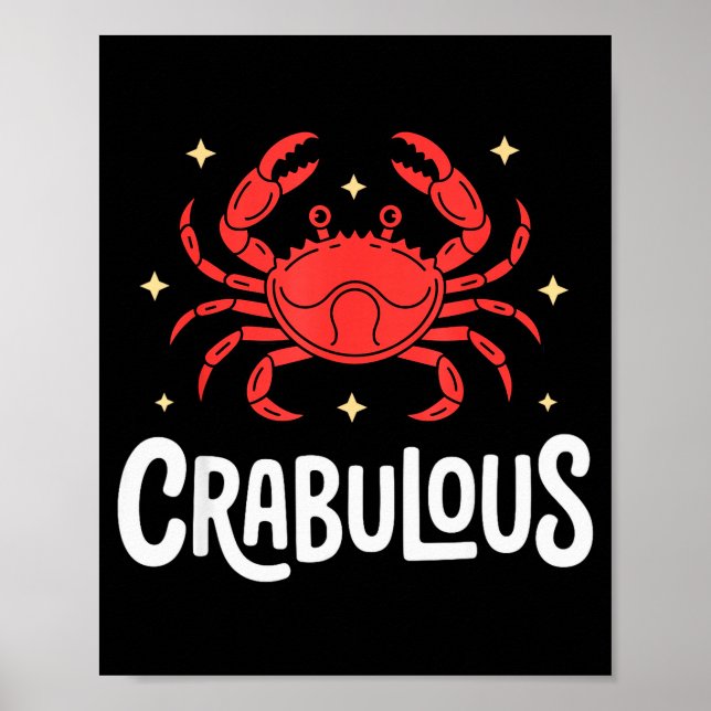 Affiche Dessin de crabe drôle pour hommes femmes enfants c (Devant)