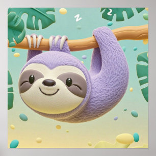 Affiche Dessin de dessin accroché à la branche de l'arbre