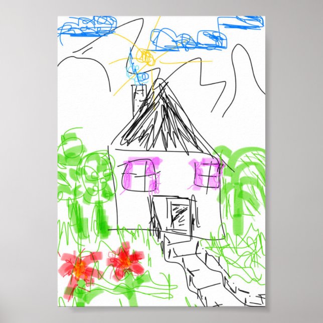 Affiche Dessin de doigt pour enfants (Devant)