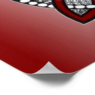 Affiche Dessin de gribouillis rouge noeud celtique